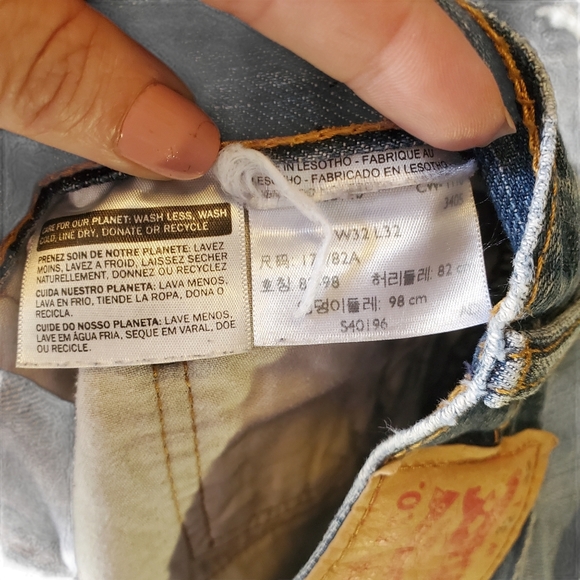 Upcycled Levi Distressed Mushroom Patch Shorts - Picture 6 of 7